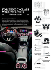 SPEAKER COVERS AIR VENTS FRAGRANCE SYSTEM WITH AMBIENT LIGHTS for MERCEDES-BENZ C CLASS W205 2015 - 2023