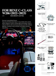 SPEAKER COVERS AIR VENTS FRAGRANCE SYSTEM WITH AMBIENT LIGHTS for MERCEDES-BENZ C CLASS W206 2021+