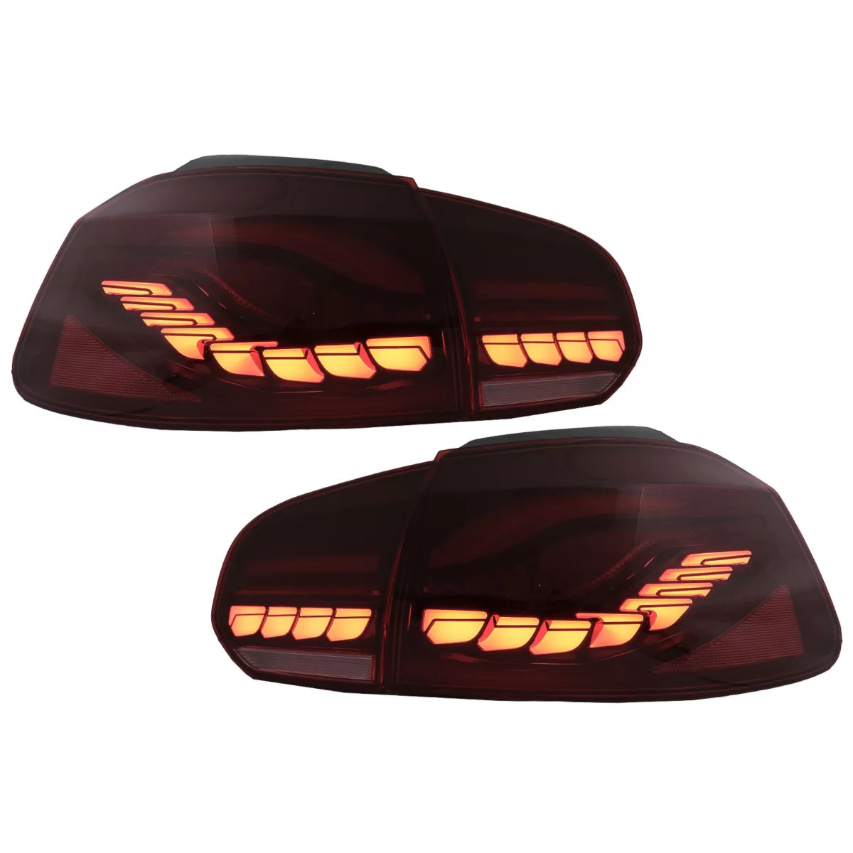 Taillights Full LED suitable for VW Golf 6 VI (2008-2013) Red Smoke with Sequential Dynamic Turning Lights (LHD and RHD) – pr
