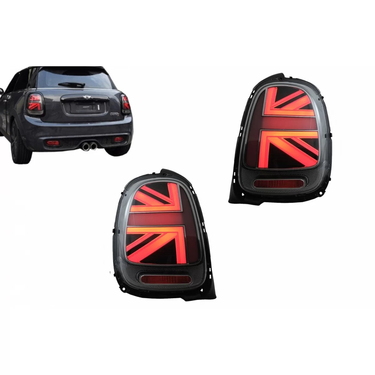 Taillights suitable for MINI ONE F55 F56 F57 3D 5D Convertible (2014-2018) JCW Design Red Smoke – product image 1