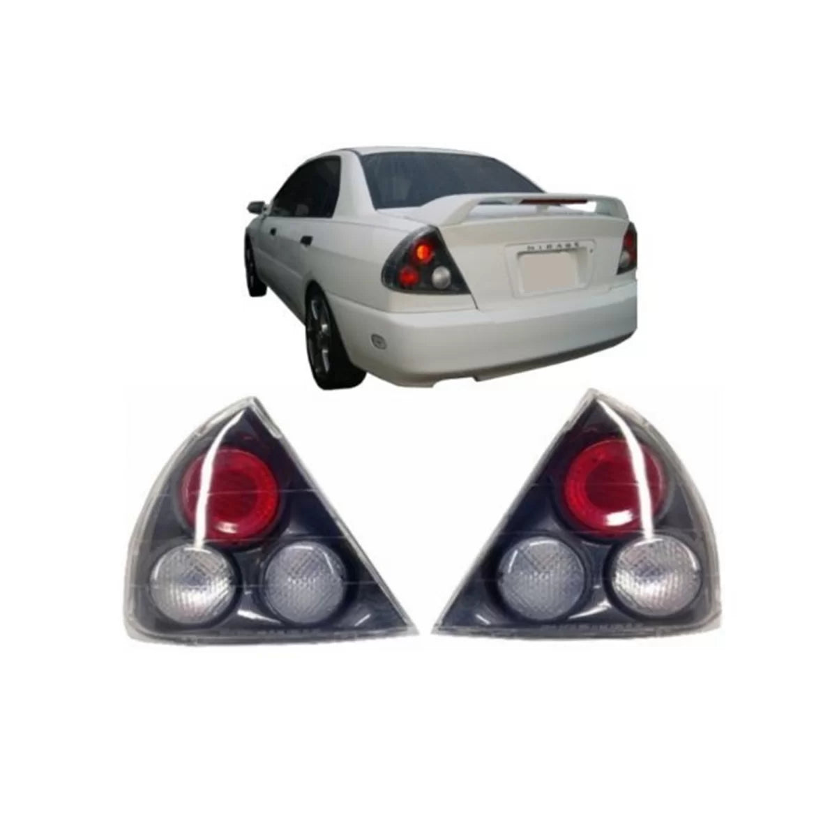 Taillights suitable for Mitsubishi Mirage Lancer (1995-1997) Coupe Sedan Tail Rear Lights Black – product image 1
