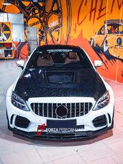TEMPERED CARBON FIBER HOOD BONNET FOR MERCEDES-BENZ W205 C300 C43 2015-2020 4/2 DOORS