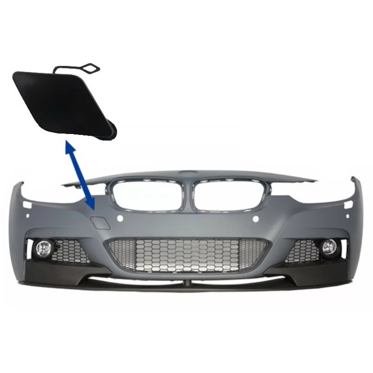 Tow Hook Cover Front Bumper suitable for BMW 3er F30 F31 Sedan Touring (2011-up) M-tech M Performance Design – product image 