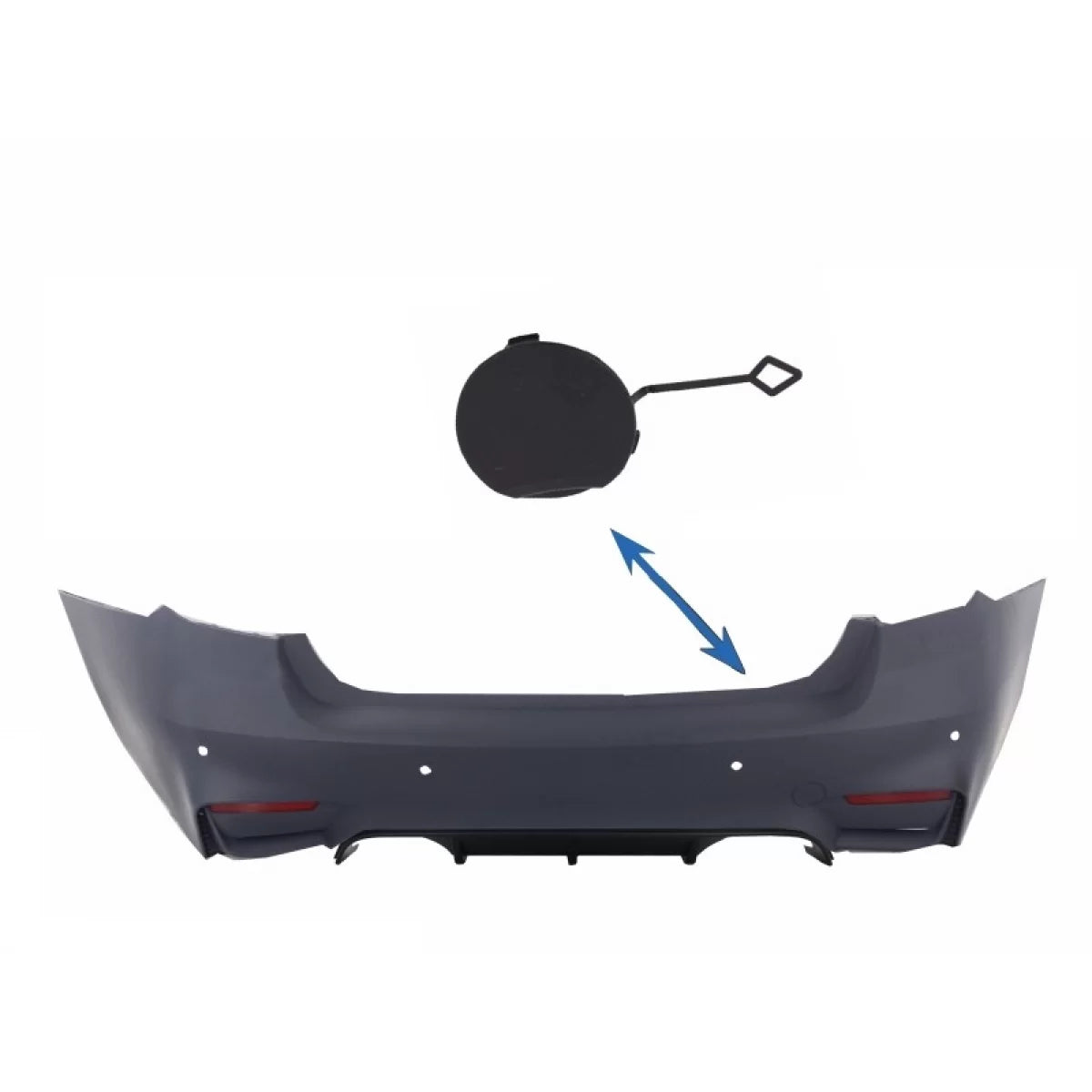 Tow Hook Cover Rear Bumper suitable for BMW 3 Series F30 (2011-up) M3 M-tech Design – product image 1