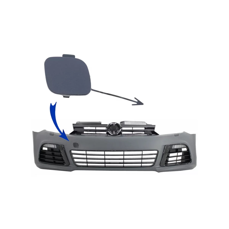 Tow Hook Cover suitable for VW Golf VI 6 (2008-2013) only Front Bumper R20 Design – product image 1