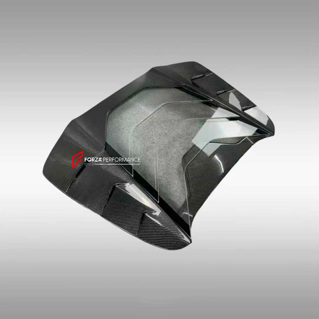 TRANSPARENT DRY CARBON ENGINE COVER for FERRARI 488 GTS PISTA 2015 - 2020