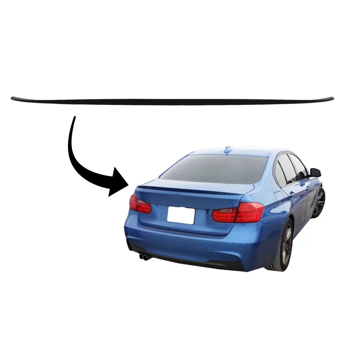 Trunk Boot Lid Spoiler suitable for BMW 3 Series F30 (2010-up) M3 Design Matte Black – product image 1