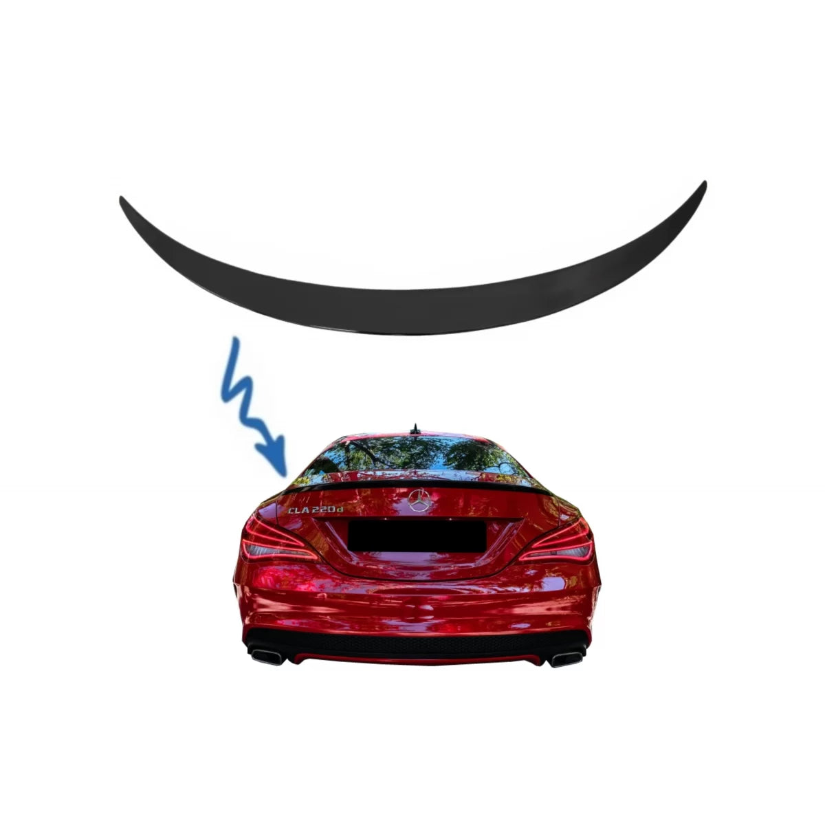 Trunk Boot Lid Spoiler suitable for Mercedes CLA C117 W117 (2013-2018) Shiny Black – product image 1