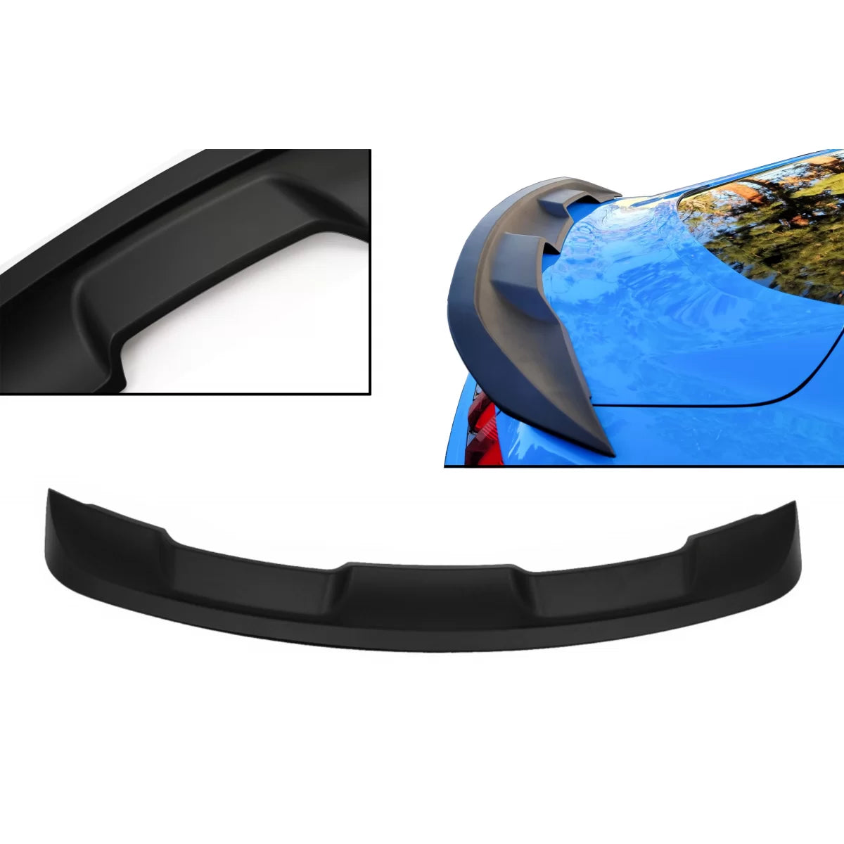 Trunk Boot Spoiler suitable for Ford Mustang Mk6 Sixth Generation (2015-2020) GT500 Design Matte Black – product image 1
