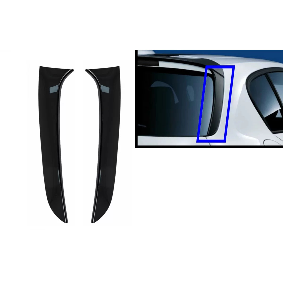 Trunk Rear Window Fin Spoiler suitable for BMW 1 Series F20 F21 (2011-2019) Piano Black – product image 1