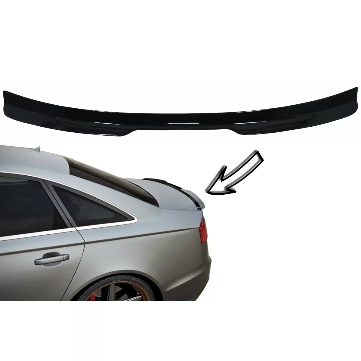 Trunk Spoiler suitable for Audi A6 C7 4G Sedan 4 Doors (2011-2018) Piano Black – product image 1
