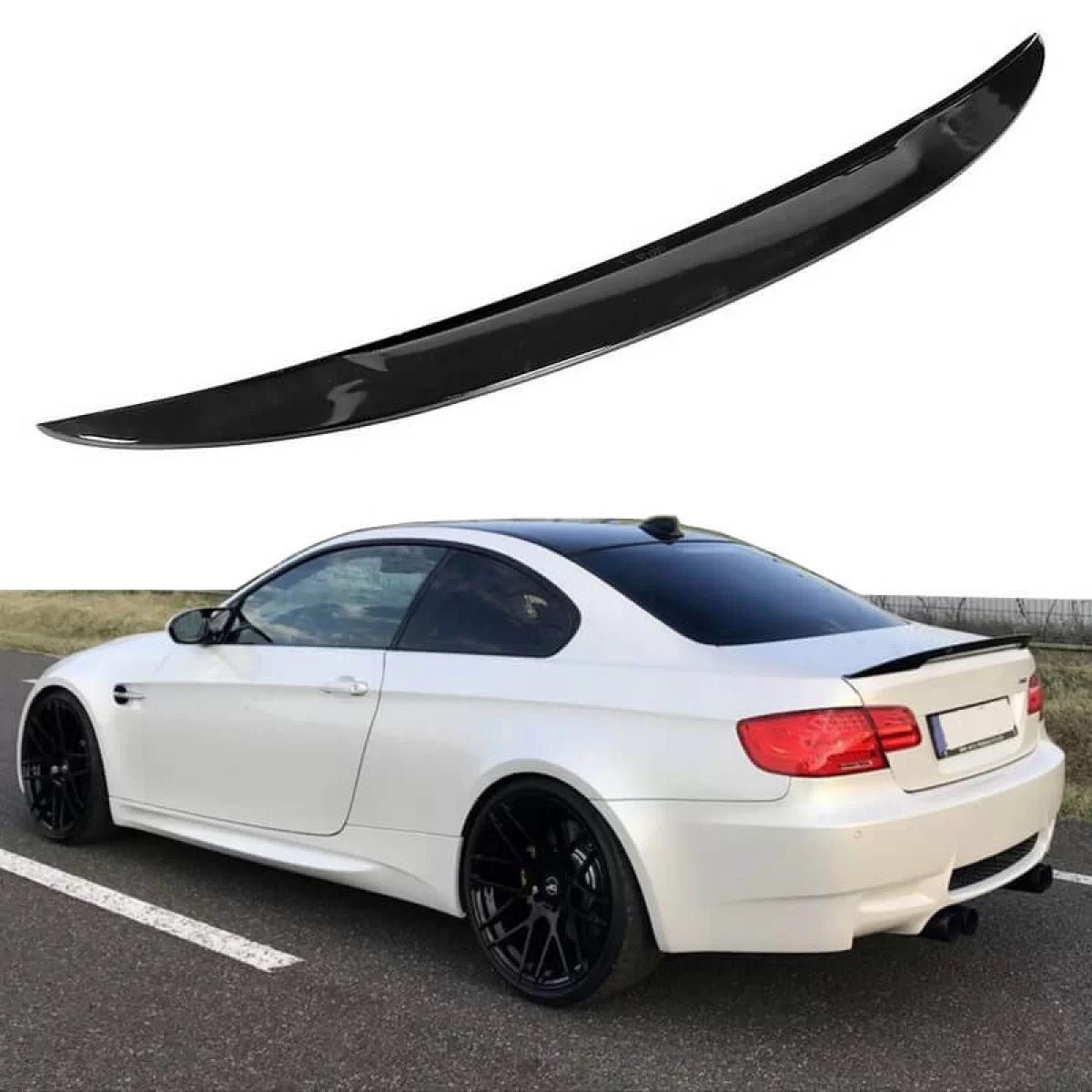 Trunk Spoiler suitable for BMW 3 E92 05-11 M Performance Design Design Look from ABS Plastic Glossy Black – product image 1