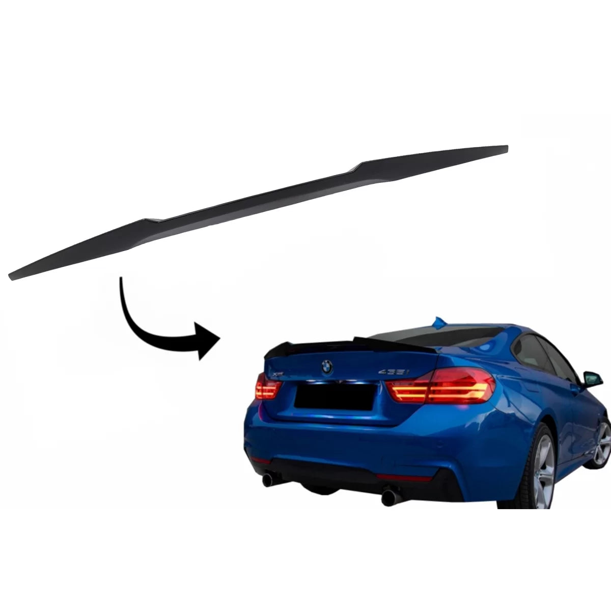 Trunk Spoiler suitable for BMW 4 Series Coupe F32 (2013-up) M4 CSL Design Matte Black – product image 1