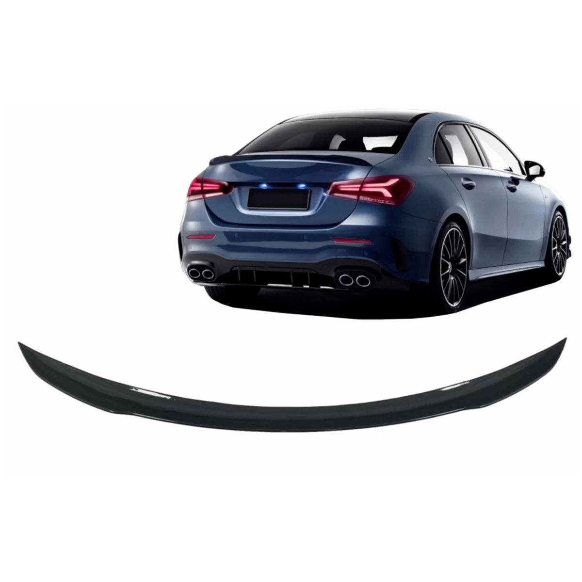Trunk Spoiler suitable for Mercedes A-Class Sedan V177 (2018-up) A45 Design Piano Black – product image 1