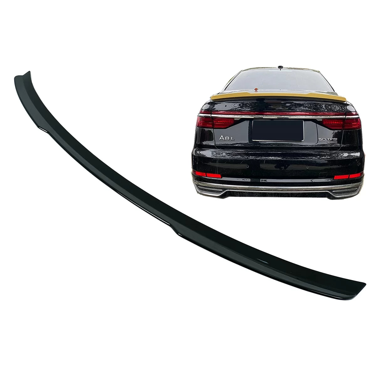 Trunk Spoiler Wing suitable for Audi A8 D5 4N Sedan (2018-2022) Shiny Black – product image 1