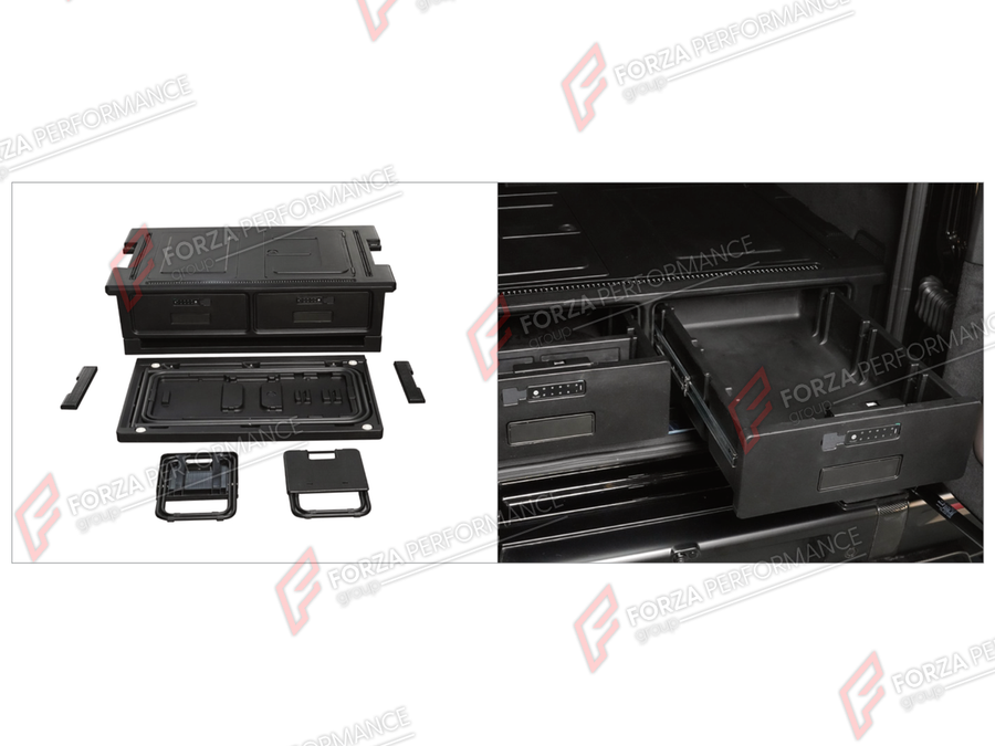 Buy Now TRUNK STORAGE BOX for MERCEDES-BENZ G-CLASS W464 G63 G350 G350D G400D G500 G550 2019 - 2024 and upgrade car parts from SIR Tuning at the Best Price. Headlights, Tail lights, Bodykits, Navigations, Body Kit and more - Fast & Free Shipping within Europe, US & Worldwide.