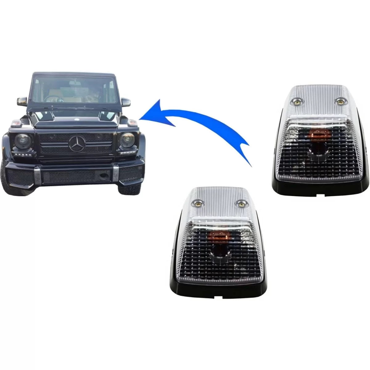 Turning Lights suitable for Mercedes G-Class W463 (1989-2015) Clear OEM Look – product image 1