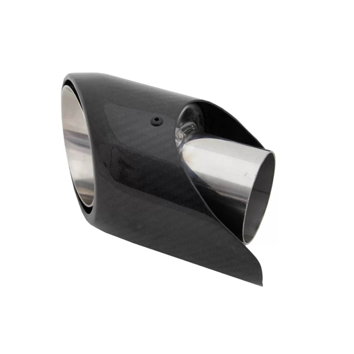 Universal Carbon Fiber Exhaust Muffler Tip Polished Look Inlet 6.2cm – product image 1