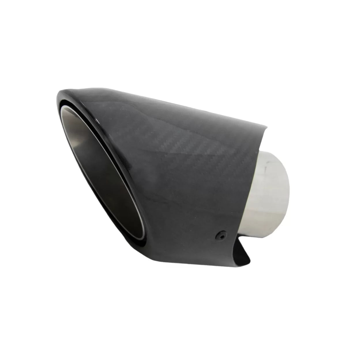 Universal Carbon Fiber Exhaust Muffler Tip Polished Look Inlet 6.2cm – product image 1