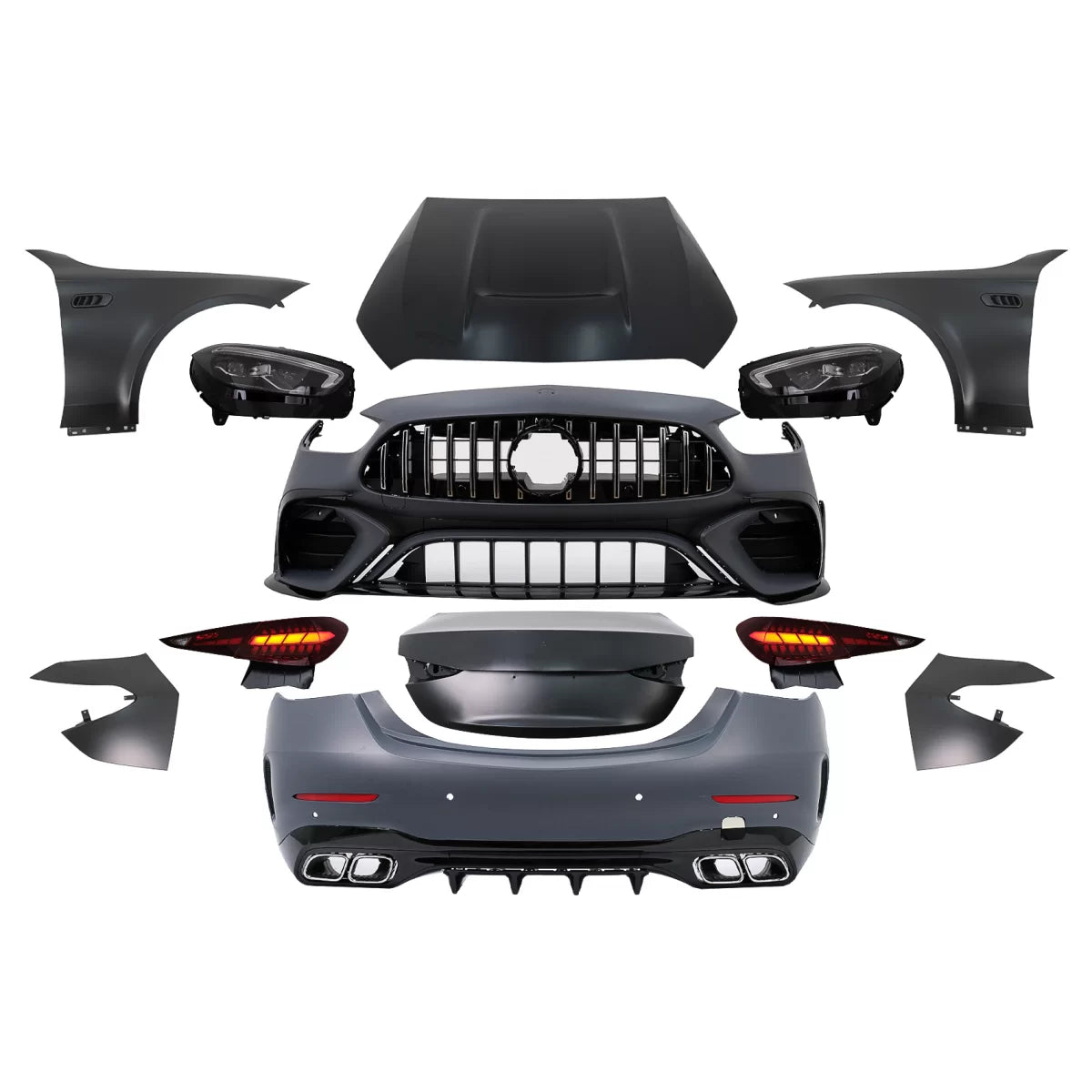 Upgrade Body Kit suitable for Mercedes C-Class W205 (2014-2018) Conversion to C-Class W206 C63 Design – product image 1
