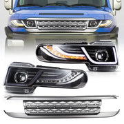 06-22 Toyota FJ Cruiser XJ10 Vland Dual Beam Projector Headlights With Grille