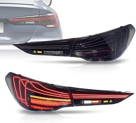 VLAND LED Taillights CSL Style For 2021-2024 BMW 4-Series G22/G23/G26/G82/G83 I4 M4
