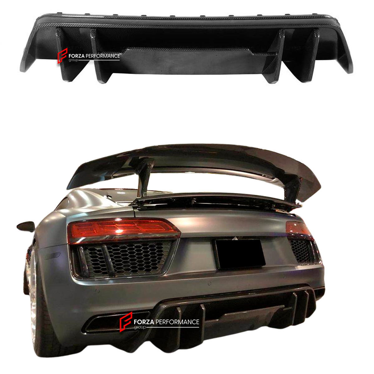 CARBON FIBER REAR DIFFUSER FOR AUDI R8 4S COUPE SPYDER 2015-2019 VRS STYLE
