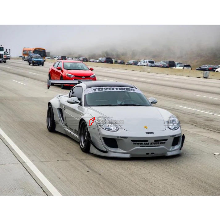 WIDE FRONT FENDER FLARES for PORSCHE CAYMAN 987.2 2009 - 2013