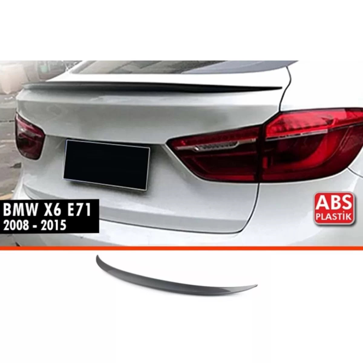 X6 E71 Rear Spoiler Piano Black ABS / 2008-2015 – product image 1