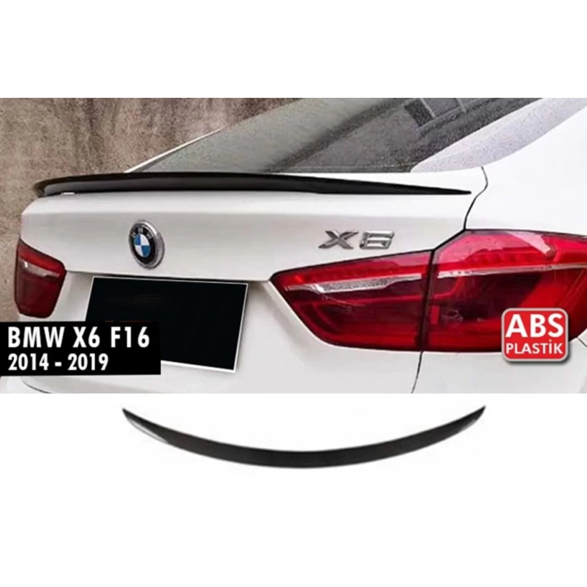X6 F16 Rear Spoiler Piano Black ABS / 2014-2019 – product image 1