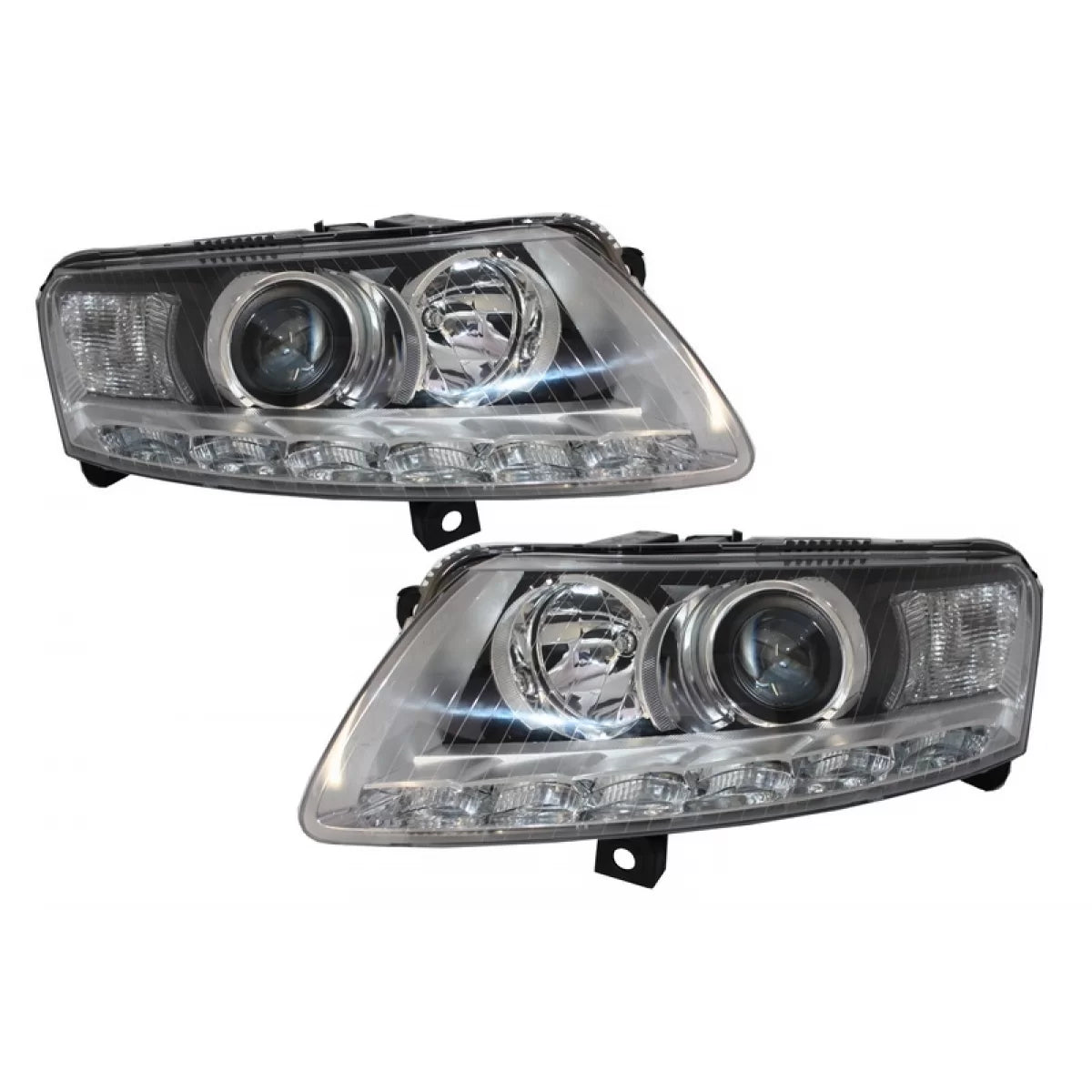Xenon Headlights LED DRL suitable for Audi A6 C6 4F (04.2004-2008) Chrome Without AFS – product image 1
