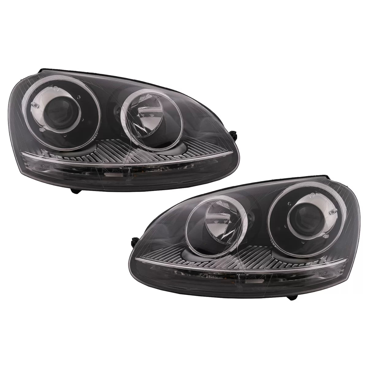 Xenon Look Headlights suitable for VW Golf 5 V Mk5 (2003-2007) Jetta (2005-2010) GTI R32 Chrome Edition – product image 1